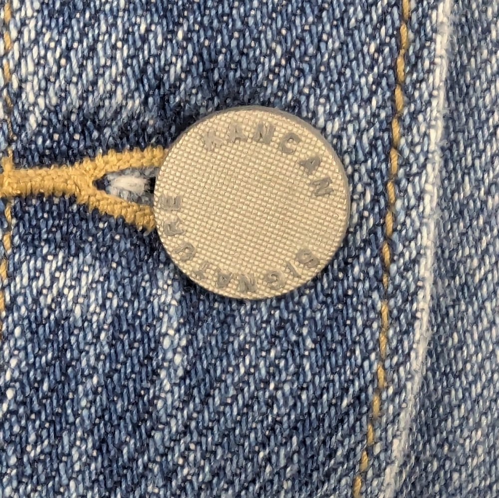 KanCan Size Large Denim Vest Distressed - Picture 7 of 12